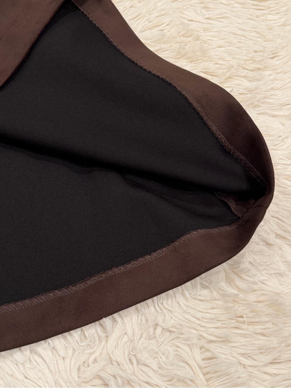 Calvin Klein Brown Faux Suede Shift Dress Size 4 Gold Zip Ring Pull Short Sleeve - Picture 7 of 10